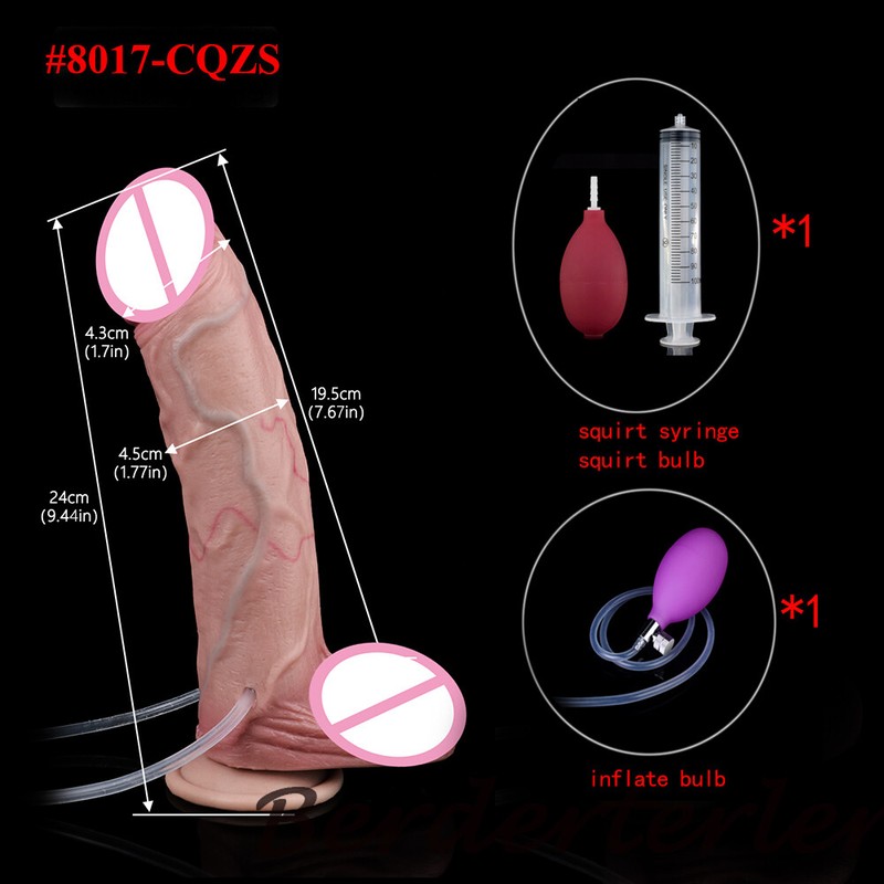 FAAK Silicone Inflatable Ejaculation Dildo With Sucker Squirting Penis Sex Toys gallery