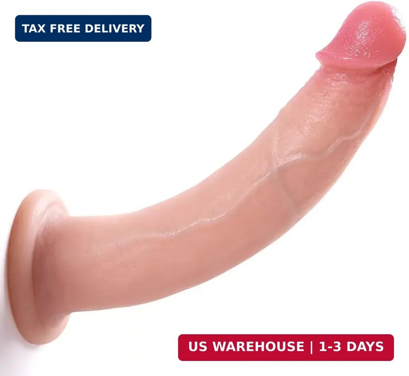 7.9in Thin Dildo for Beginners, Small Anal Dildo Without Balls, Soft Realistic S