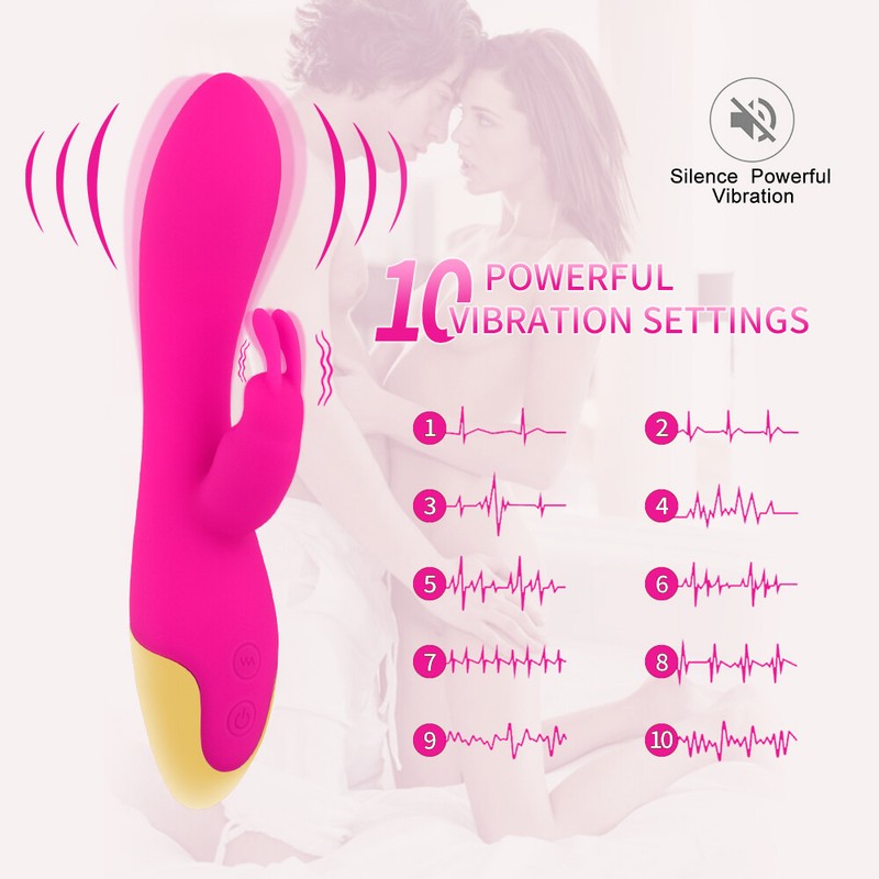 Rabbit Vibrator Vibe Dildo Dual Motor G-Spot Sex Toys Rechargeable Waterproof gallery
