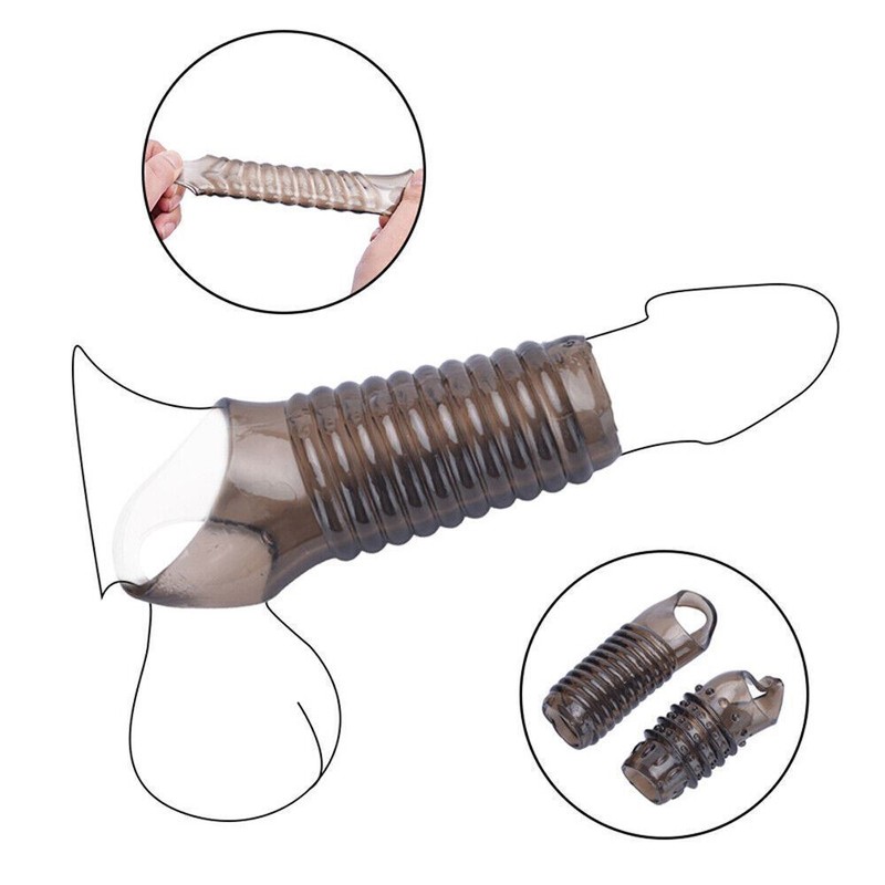 2pcs Penis Sleeve Cock Dick Cover Penis Sheath Condom Extender for Men Sex Toys gallery