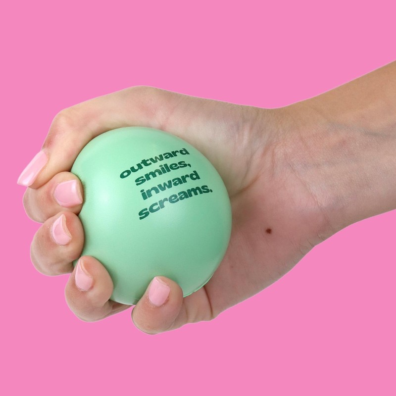 Needzo - Outward Smiles, Inward Screams Stress Ball Grip Small, Green gallery