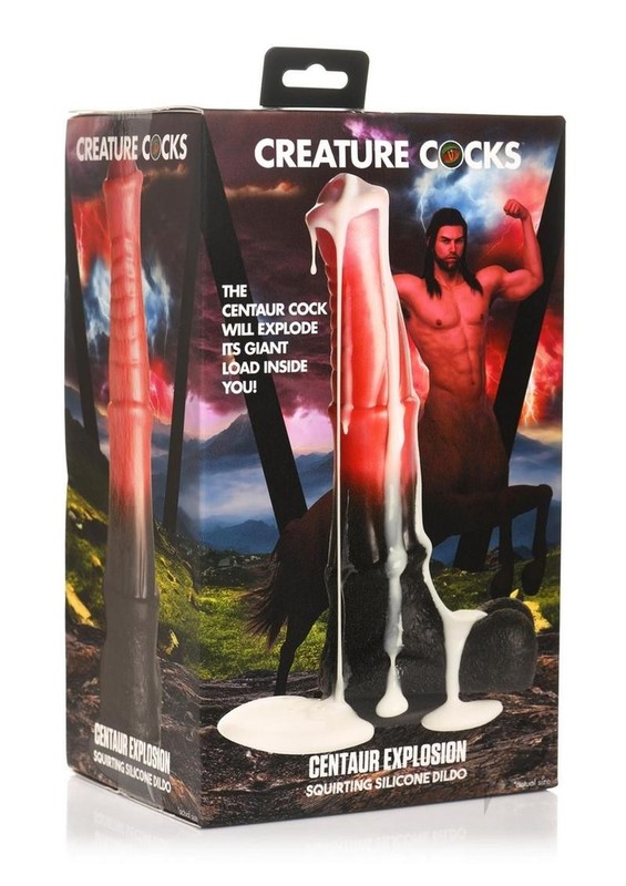 Creature Cocks Centaur Explosion Squirting Silicone Dildo – Red/Black