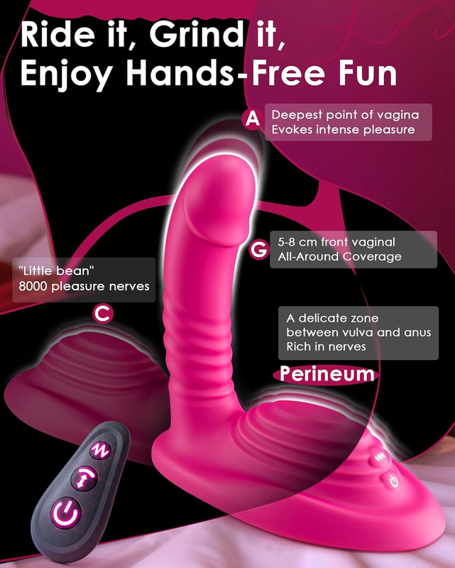Riding Grinding Thrusting Dildo Vibrator - Remote Control Sex Grinders with 9 Th gallery