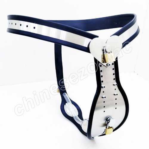 Stainless Steel Chastity Belt Penis Plug Cock Cage Pants Bondage Erotic BDSM gallery
