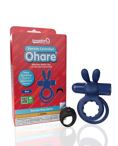 Ohare Remote Controlled Wearable Couples Rabbit Penis Ring Vibe by Screaming O