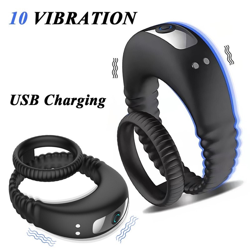 Couples Vibrator G-spot Dildo Massager Cock Ring Adult Sex Toys For Women Men US