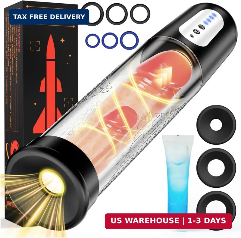 Electric Penis Pump Sex Toys – Automatic Penis Extender Enlargement Pump with 4
