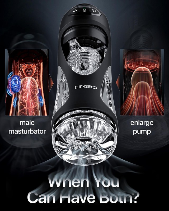 EINSEO Sucking Male Masturbator with 7.1" Deep Sleeve, AI Sync Sex Toys for M... gallery