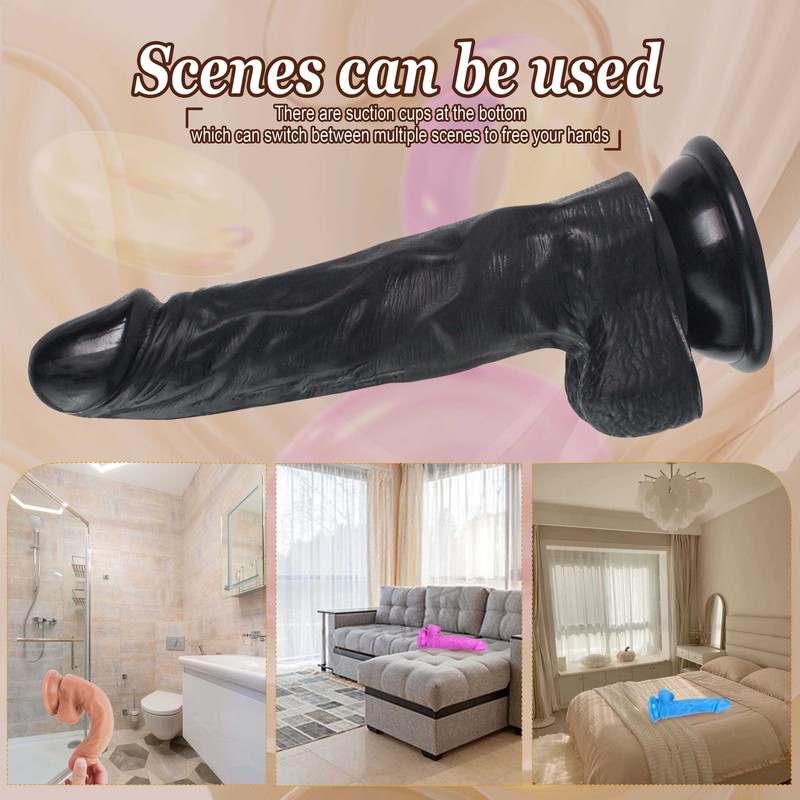 Soft Dildo Realistic with Suction Cup Stimulator Massager Wand Anal Plug Sex Toy gallery