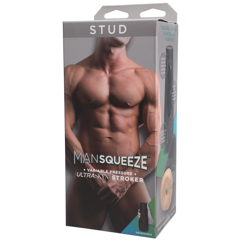 Ultraskyn Anal Ribbed Masturbator Anal Gay Stroker Adjustable Man Squeeze Beige gallery