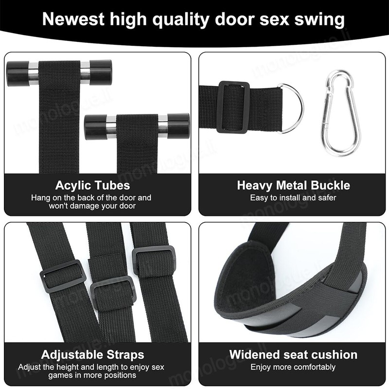 BDSM Door Sex Toys Swing Bondage Slave Leather Soft Plush Sex Slings with Straps gallery