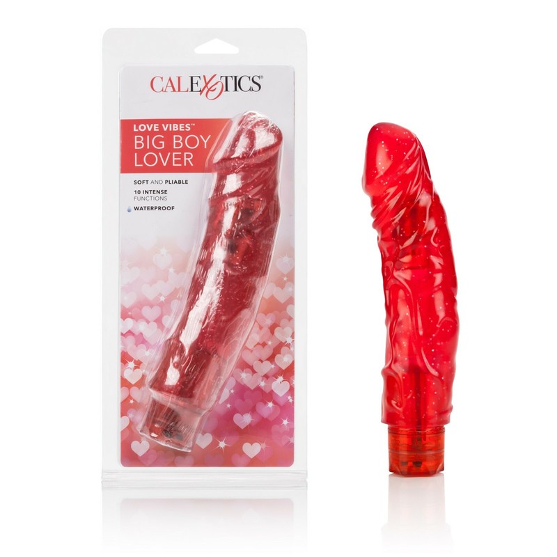 Cal Exotics Love Vibes Big Boy Lover Red – 8&Prime; G-Spot Clitoral Anal Vibrator