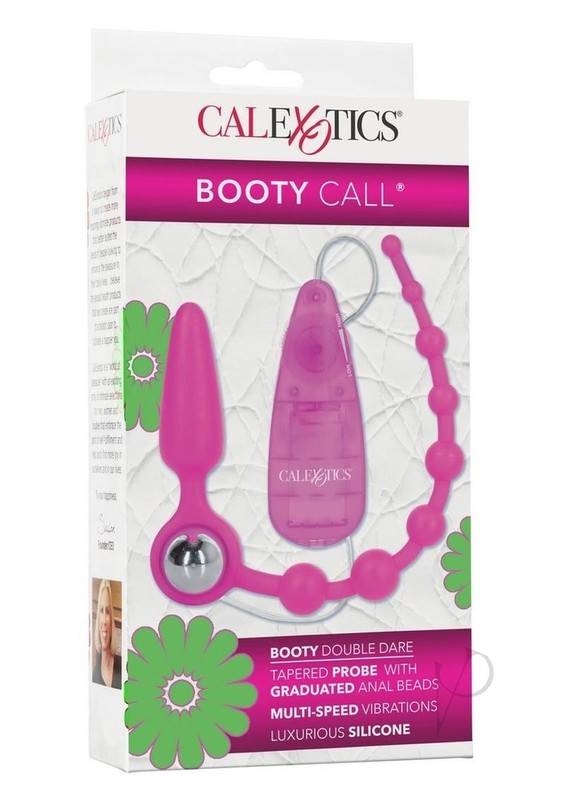 Booty Call Booty Double Dare Silicone Vibrating Butt Plug with Anal Beads –