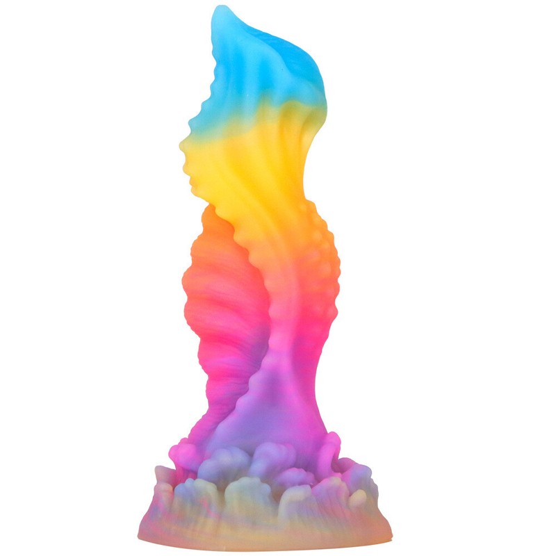 Women Men G-spot Masturbator 7.5&Prime; Alien Dildo Glowing Penis Anal Plug Sex Toy