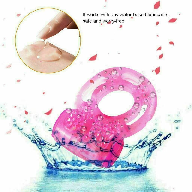 Vibrating Cock Penis Ring Cockring Set + Clitoral Stimulator Waterproof Silicone gallery