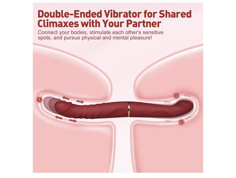 Double Ended Dildos for Men/Women, Rose Double Headed Thrusting Vibrator gallery