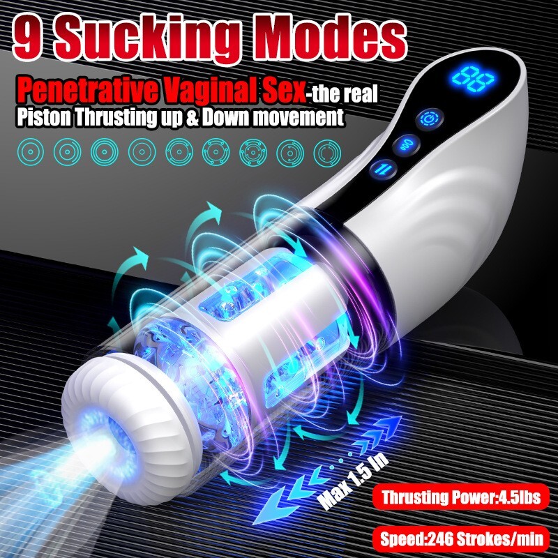 Male Masturbaters Automatic HandsFree Male Sucking Stroker Men Thrusting Sex Toy