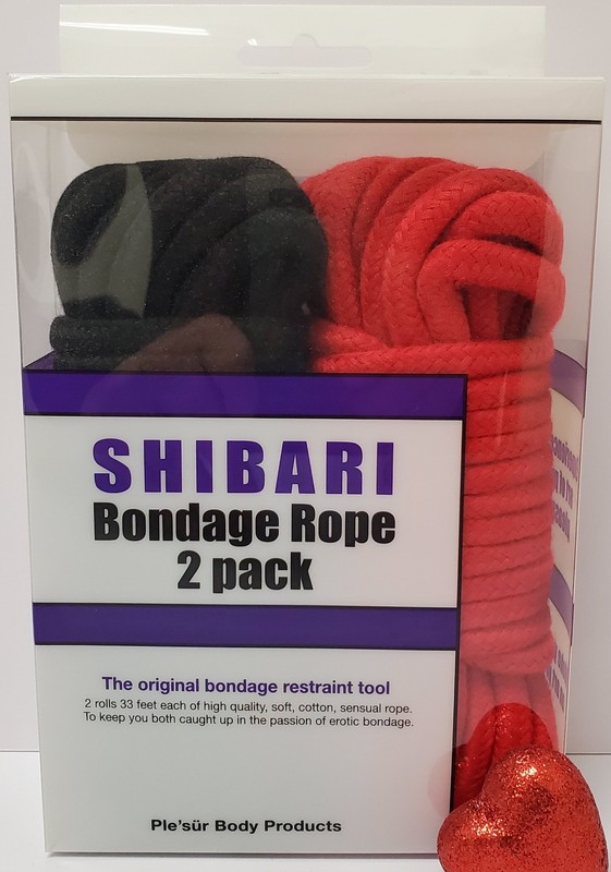 Shibari Bondage Rope 2 Pack Black Red 2 Rolls 33ft Soft Cotton Erotic By Ple&rsquo;sur
