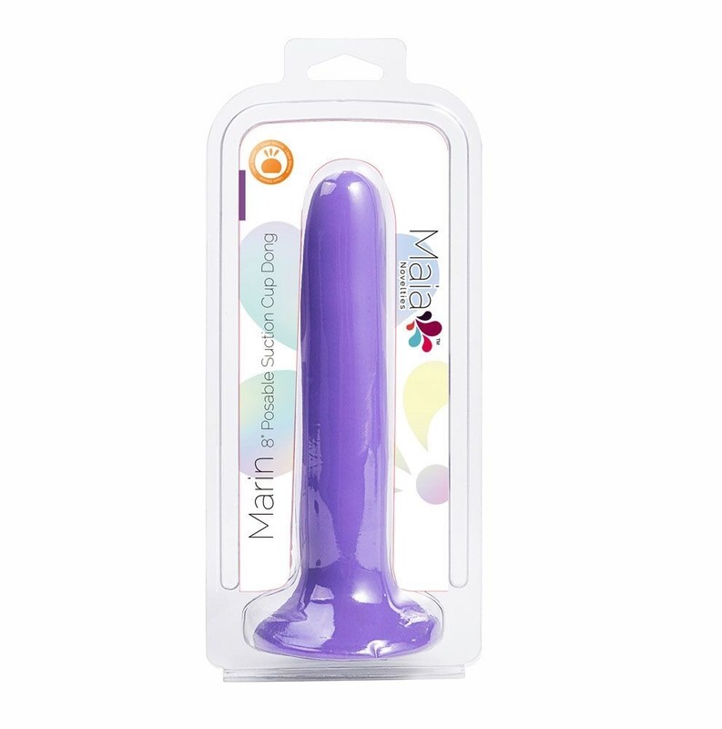 Maia Toys Marin 8 inches Liquid Silicone Suction Cup Dong Purple, New