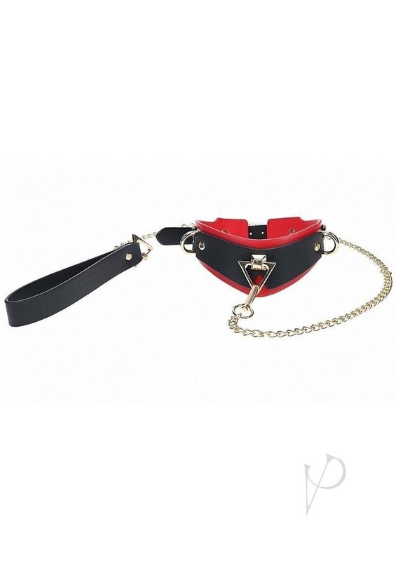 Ouch! Milan Collection Collar with Leash – Black/Red