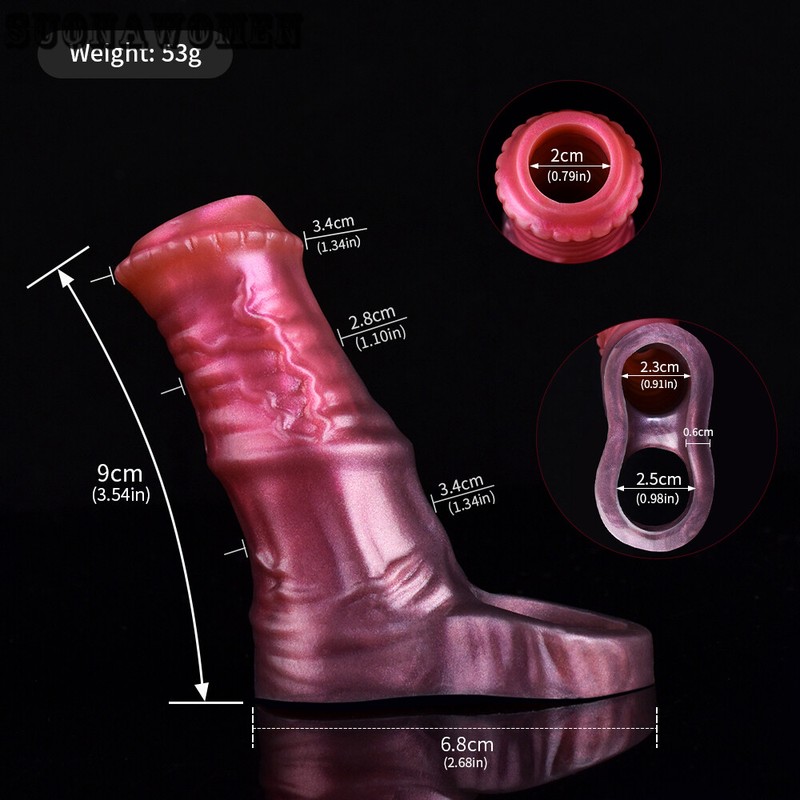 Penis Sleeve With Anti-drop Silicone Textured Extender Reusable Condom Adult Toy gallery