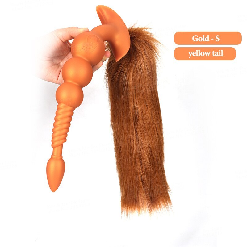 Huge Anal Beads Soft ButtPlug Detachable Tail Cosplay Vaginal Ass Dildo Sex Toy