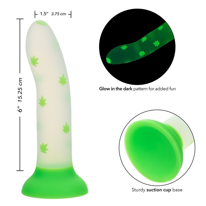 California Exotic Calexotics Glow Stick Leaf Dildo with Suction Cup Based, New gallery