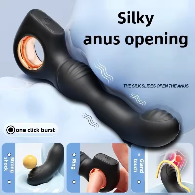 Beginner Prostate Massager Vibrator Hollow Ring Anal Vibrator Butt Plug Sex Toys gallery