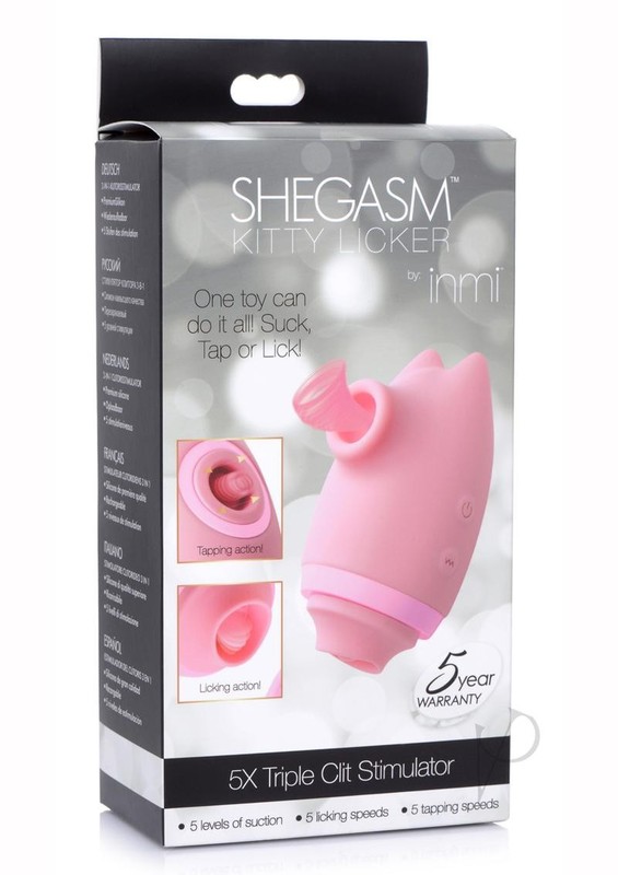 Inmi Shegasm Kitty Licker 5X Silicone Rechargeable Clit Stimulator – Pink