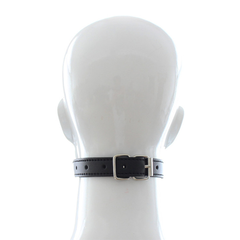 PU Leather Open Mouth Gag Dual Ring Bondage Penis Insert Deep Throat Sex Toy SM gallery