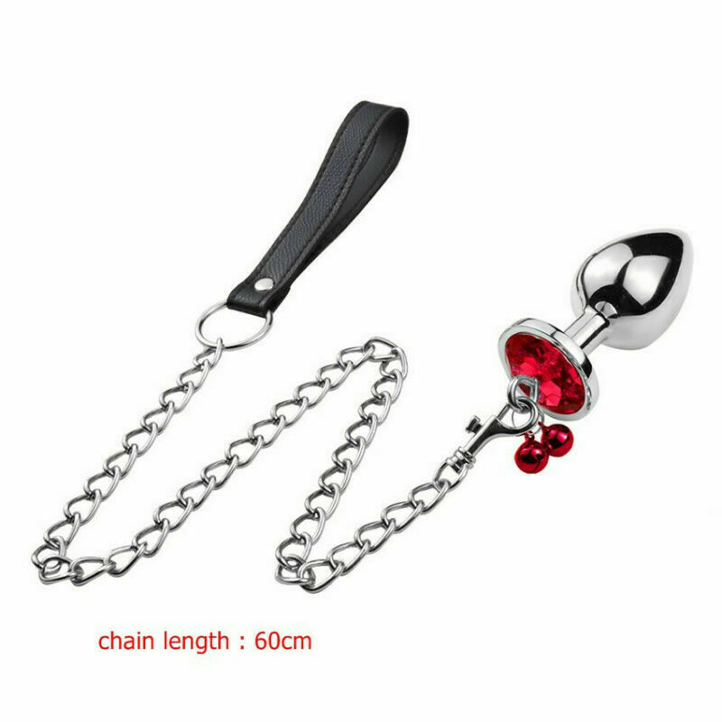 Metal-Anal-Butt-Plug-with Chain-Whip-Bondage-Stopper-Metal-Anus-Dildo-Women
