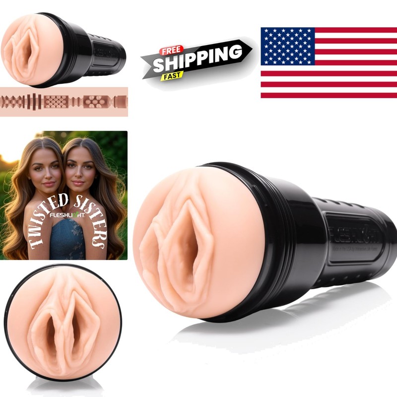 Fantasy Twisted Sisters Double Vaginal Male Sex Toy Fleshtone Superskin Material