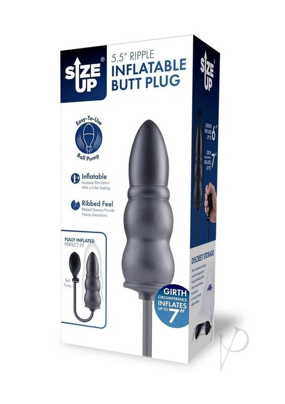 Size Up Ripple Inflatable Silicone Anal Probe 5.5in – Black