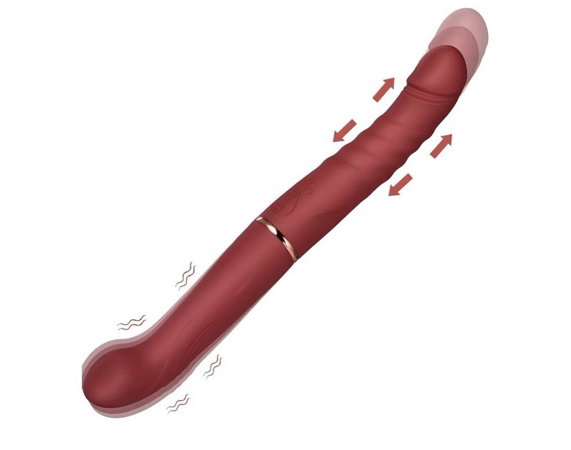 Double Ended Dildos for Men/Women, Rose Double Headed Thrusting Vibrator