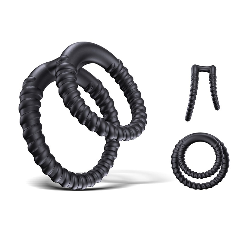 Silicone CBT Ball Stretcher Stretch Scrotum Bondage Dual Cock Ring Male Sex Toy gallery