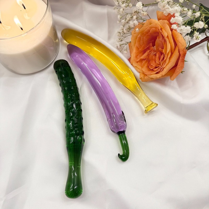 Glass Eggplant Dildo – Purple Artistic Glass Toy gallery