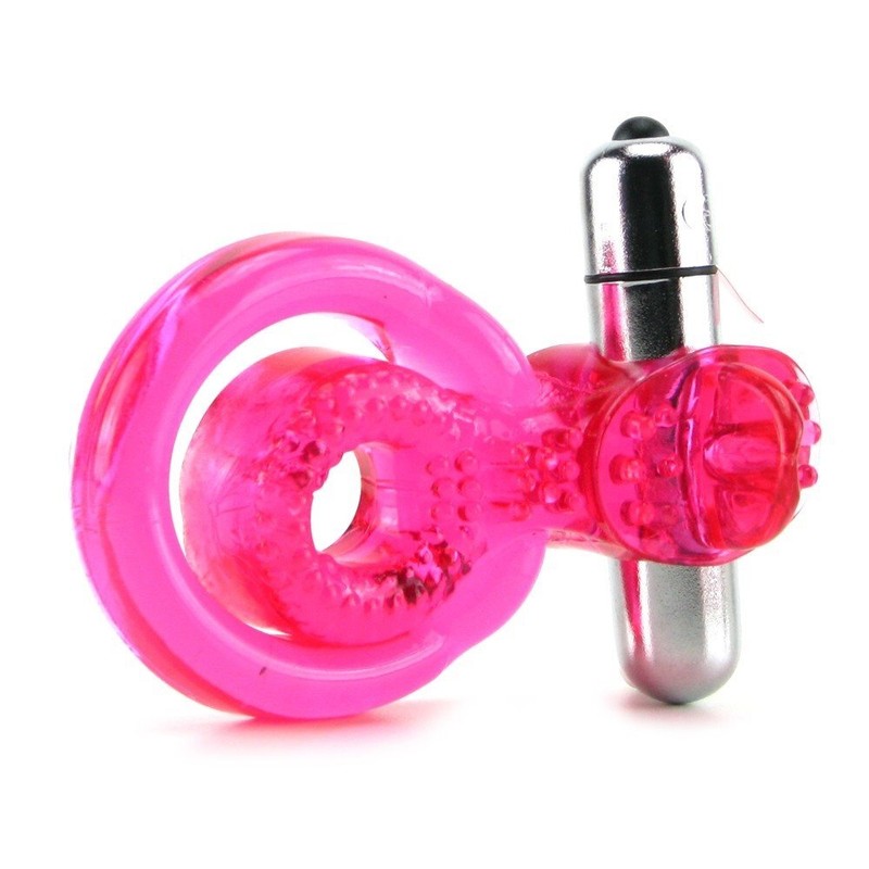 Dual Clit Flicker Tongue Vibrating Penis Erection Enhancer Cock Ring Sex Toy gallery