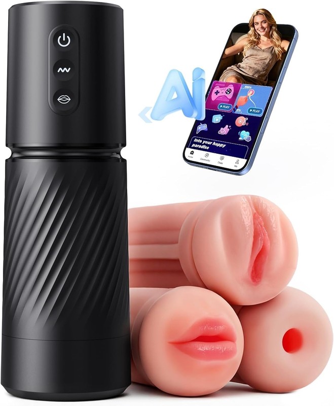 Uoffile Sex Toys for Men Male Masturbator – 3 Sleeves AI Sync Pocket Pussy Mens