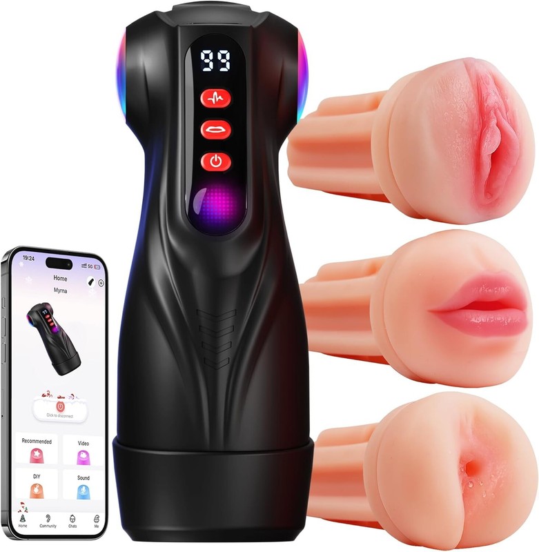 Men Masturbator Sex Toy 3 Sleeves Pocket Pussy Penis Pump Sucking Vibrating app