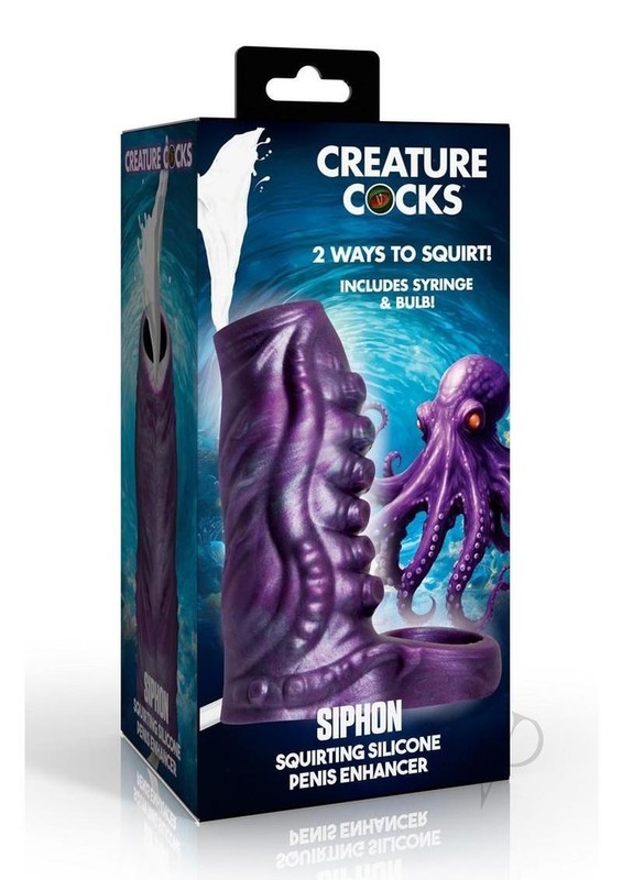 Creature Cocks Siphon Tentacle Squirting Silicone Penis Enhancer Purple