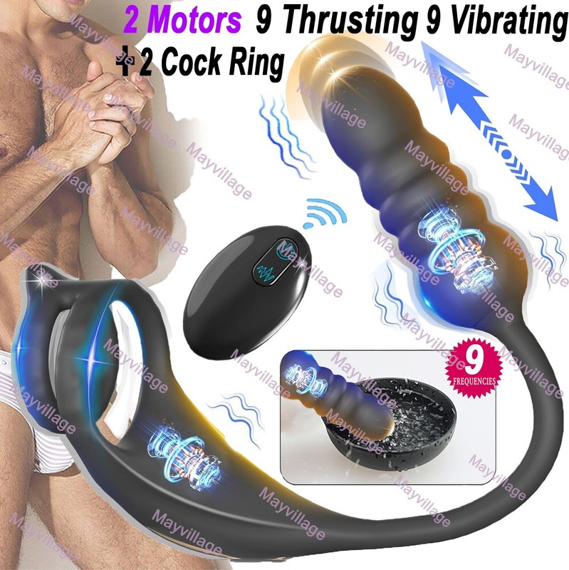 Male Prostate Massager Vibrator Thrusting Anal Butt Plug Dildo Sex Toys for Men