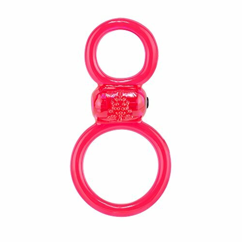 Ofinity Plus Super Stretchy Vibrating Double Silicone Cockring Waterproof Red
