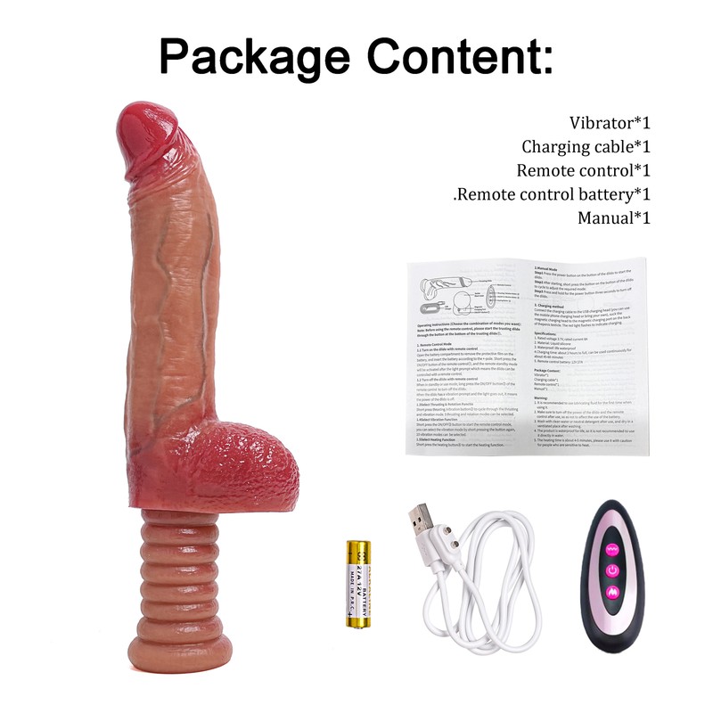 10 Vibrating Dildo Handle Thrusting Vibrator Penis G-Spots Anal Heating Sex Toy gallery