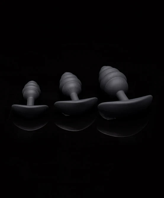 Andrew Christian Trophy Boy 3-Pack Ribbed Trainer Plugs – Black