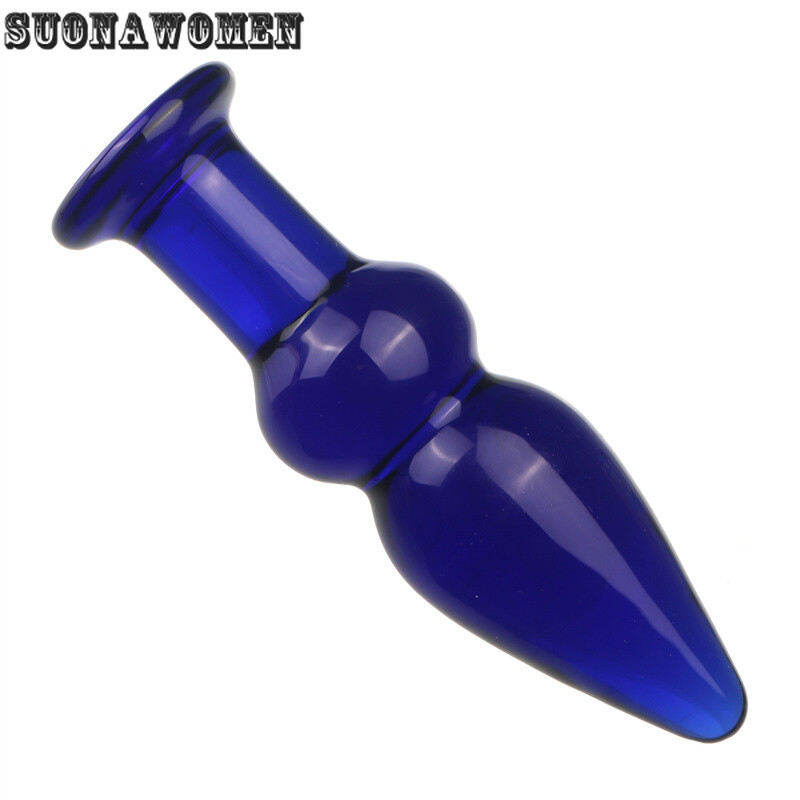 Pink Blue Glass Anal Plug Penis Nightlife Anus Dildo with Adult Gay Sex Toys