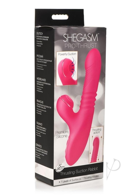 Shegasm Pro-Thrust Thrusting Suction Rechargeable Silicone Rabbit Vibrator – Pin
