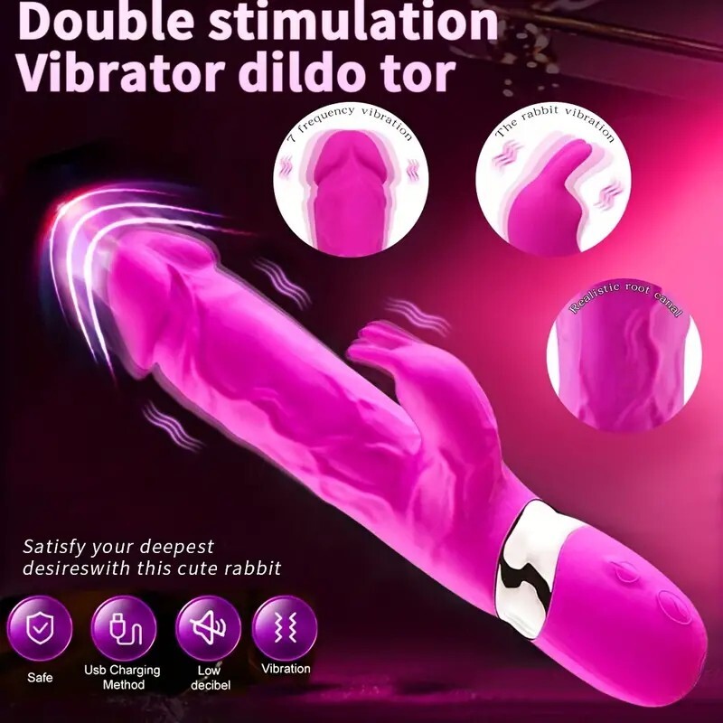 Rabbit Realistic Vibrator G-spot Dildo Orgasm Adult Sex Toys For Women Couple
