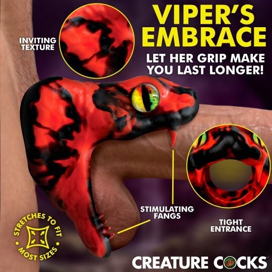 Master Cobra Silicone Cock Ring - Red gallery