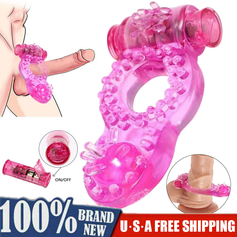 Vibrating Penis Cock Ring Dick Lasting Sex Toys Men Couples Penis Enhance Pink