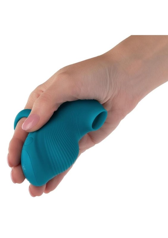 Envy Handheld Suction Rechargeable Silicone Clitoral Massager -Blue gallery